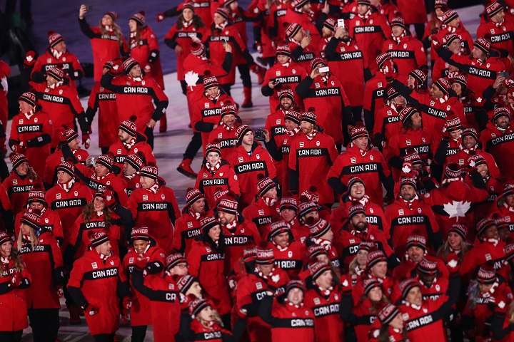 Members of Canada team during the opening ceremony.