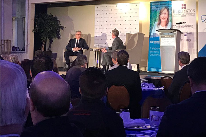 Burlington Mayor Rick Goldring's annual state of the city address included a question and answer session.