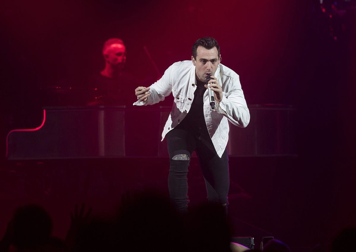 Jacob Hoggard, frontman for the rock group Hedley, performs during the band's concert in Halifax on Friday, February 23, 2018. 