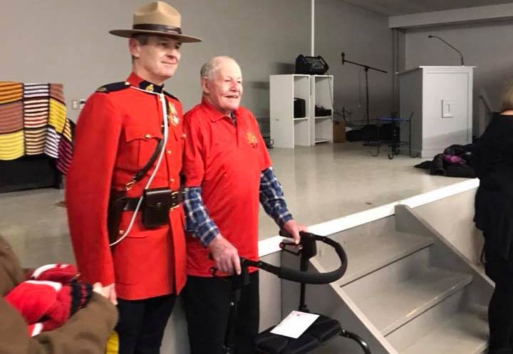 Don Couch (right) said the day was perfect as family travelled in for the birthday and he was also honoured by a presentation from the local legion.