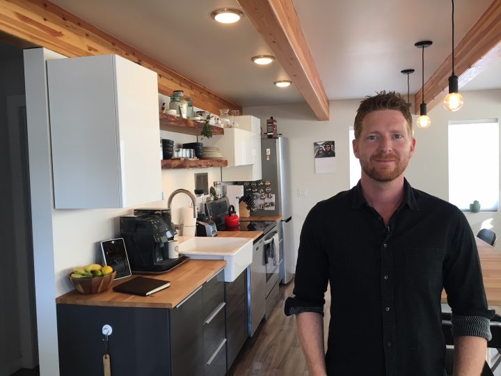 Jeff Nattress in his 800 sq/ft garage suite.
