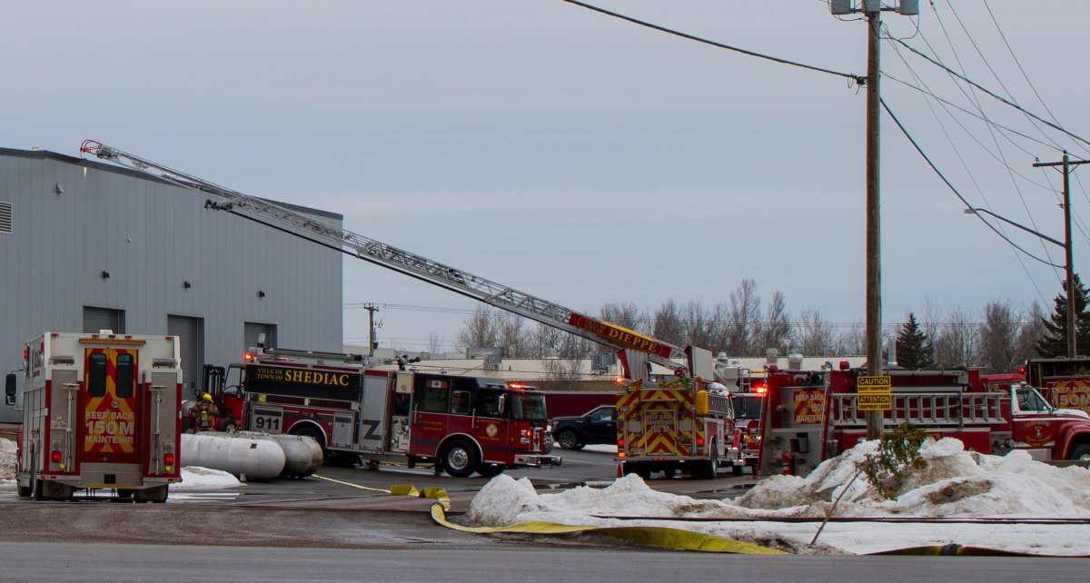 Multiple Fire Departments responded to a fire at the industrial park in Shediac, N.B. 