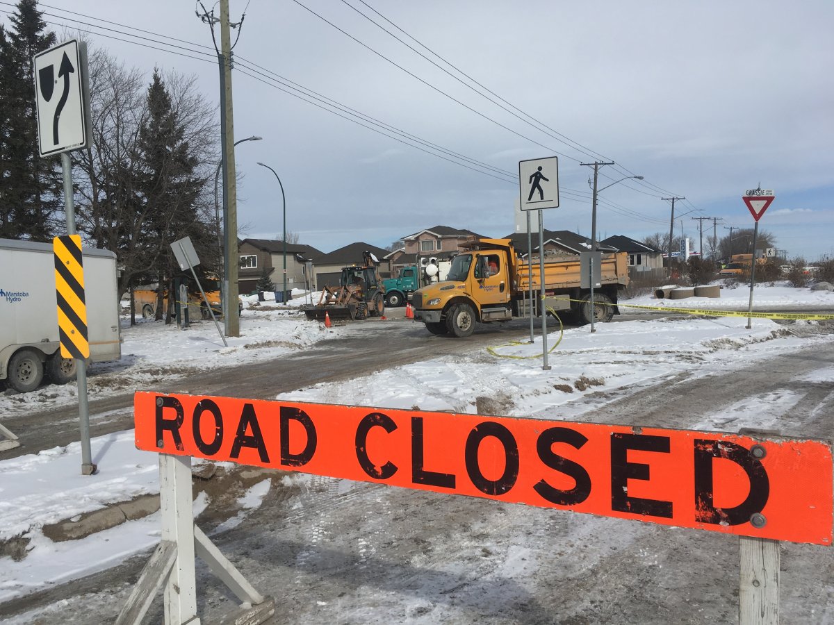 Crews continued to dig into the cause of a natural gas leak near Grassie Blvd. at Molson.