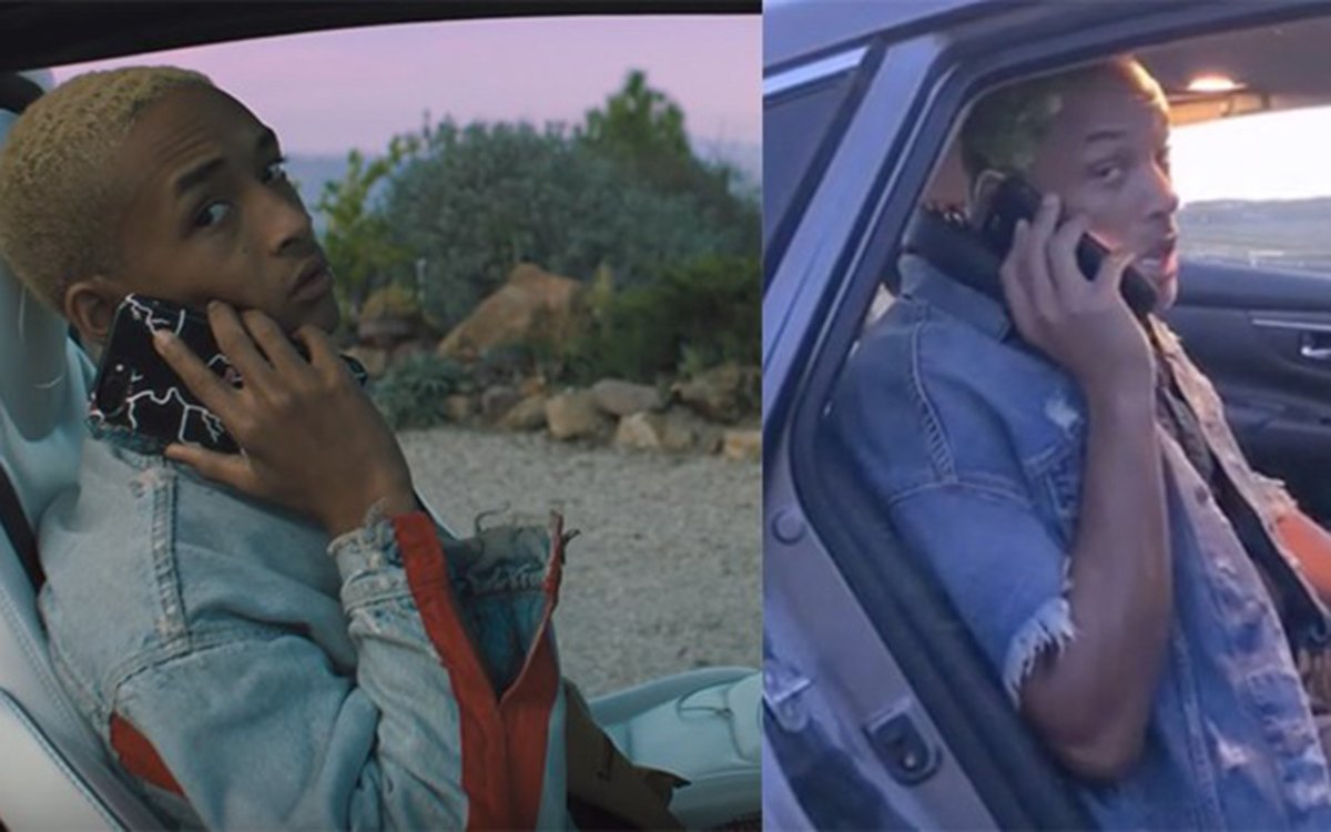 (L-R): Jaden Smith in 'Icon' music video and Will Smith in his Instagram video.