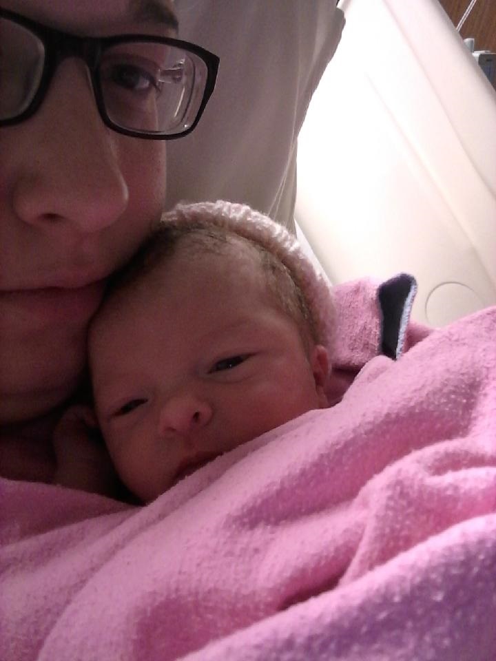 Fanshawe student Jill Mater gave birth to Emma just hours after completing her final exam.