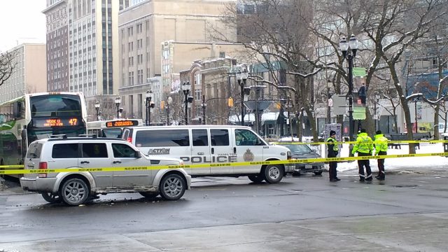 Hamilton Police say charges will not be laid after Thursday's collision at King and James streets.