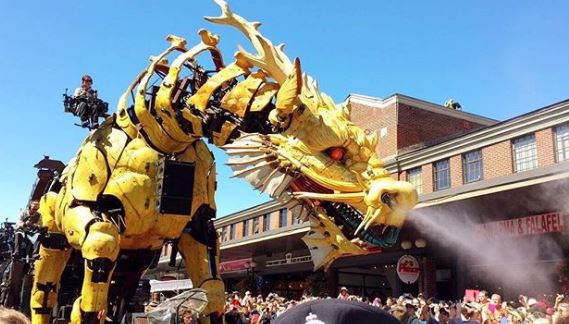 Long Ma of La Machine exploring the ByWard Market in July 2017.