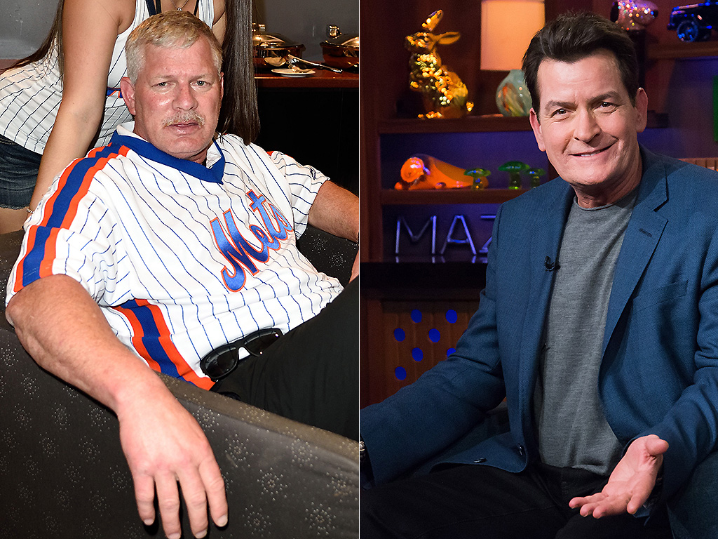Lenny Dykstra in 2016 and Charlie Sheen in 2017 on 'Watch What Happens Live!'.
