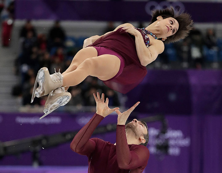 Canada’s Meagan Duhamel and Eric Radford perform in the pairs free-skate final at the Gangneung Ice Arena at the 2018 Winter Olympics in Gangneung, South Korea, Thursday, Feb. 15, 2018.