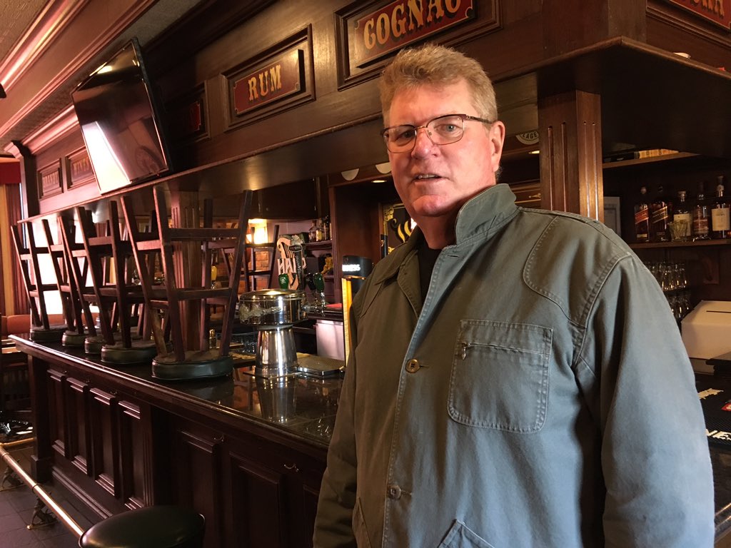 Mike McCoubrey, the owner of the Waltzing Weasel in London.