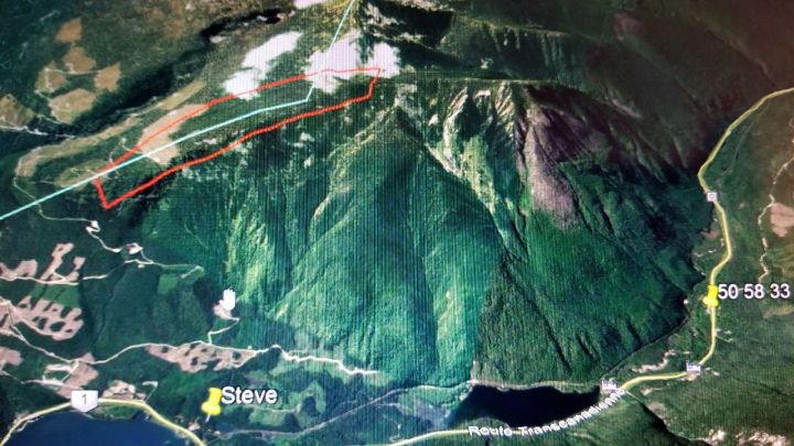 A map of an area that the family of Ashley Bourgeault would like to search.