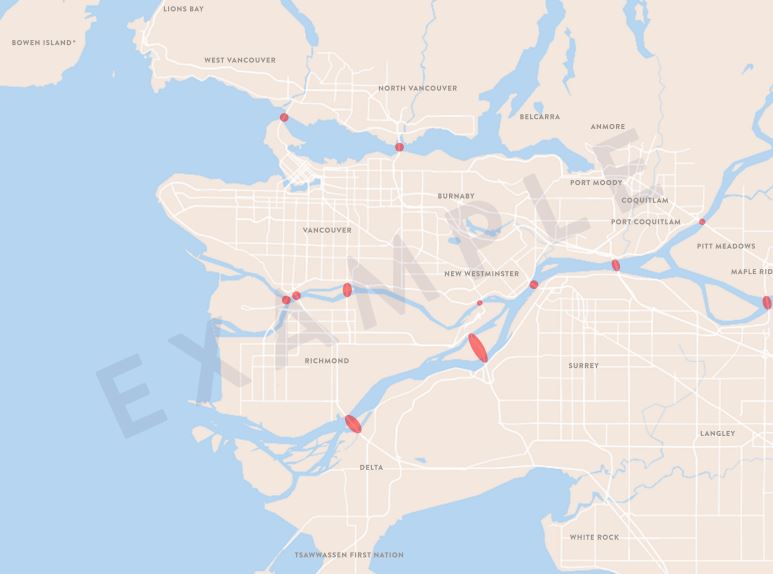 New maps outline possible models for Metro Vancouver tolls, driving fees - image