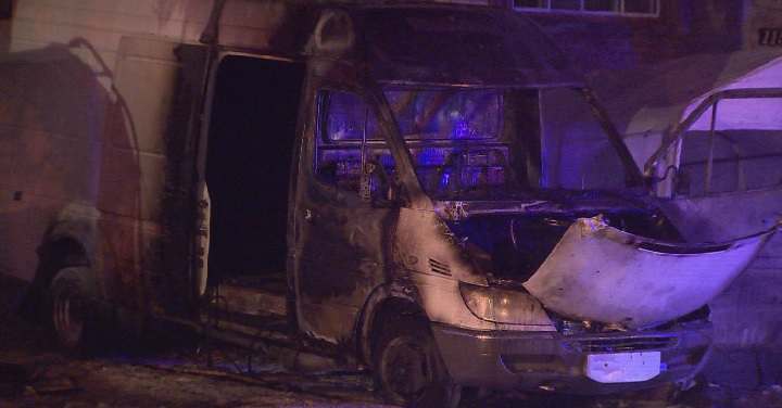 The arson squad is investigating an early morning fire in Montreal North. Thursday, Feb. 15, 2018,.