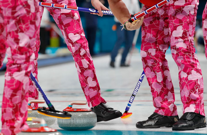 Norway's curlers wear special pink pants for Valentine's Day - National