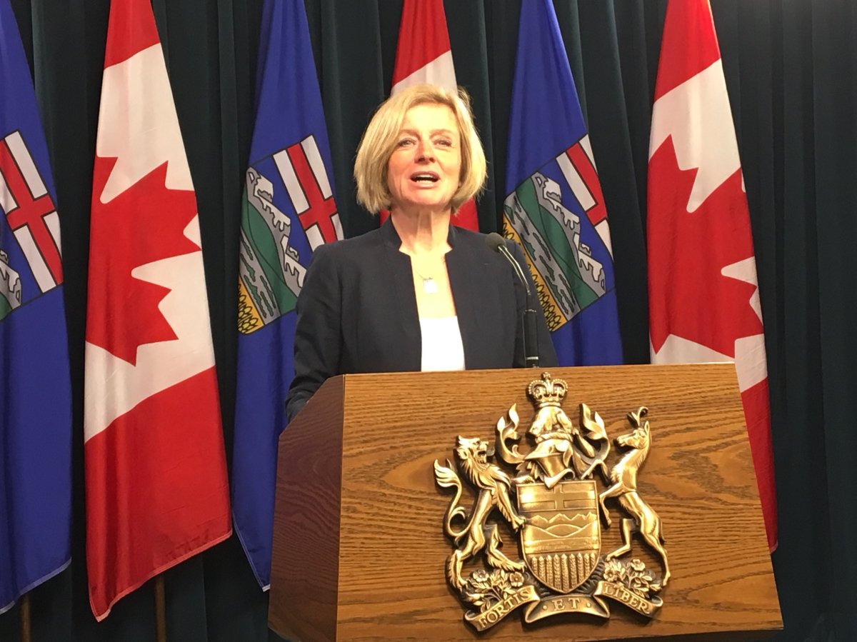 Alberta Premier Rachel Notley held a press conference Monday, Feb. 12, 2018.