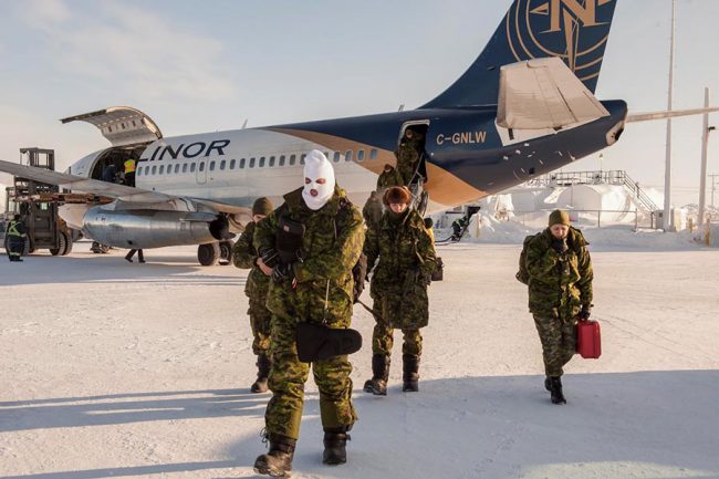 Members of the Arctic Response Company Group arrive at NOREX 2017 held in Resolute Bay, Nunavut, on March 18, 2017. 


