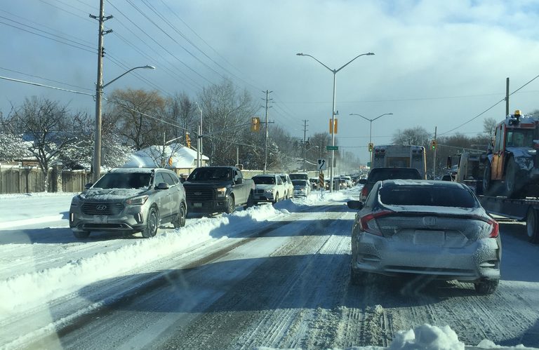 Oxford Street traffic on the morning of Friday, Feb 2, 2018.