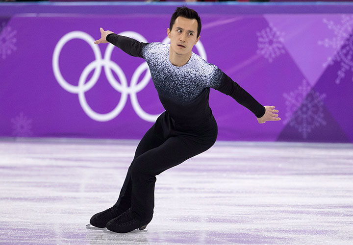 Canada’s Patrick Chan skates in the men’s single skating short program at the PyeongChang 2018 Olympic Winter Games in South Korea, Friday, February 16, 2018.