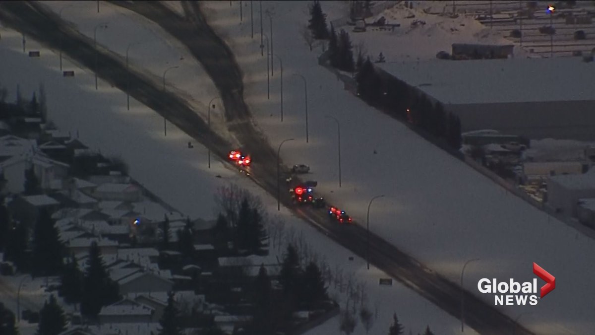 Calgary police were called to a two-vehicle crash on Peigan Trail on Tuesday evening. 