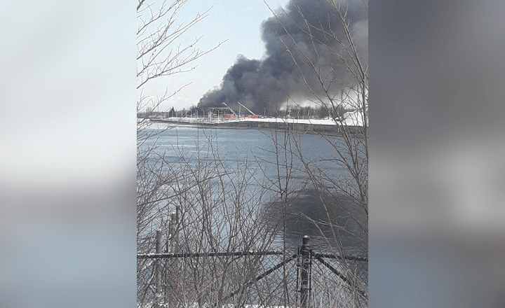 Crews from several communities are battling an industrial fire in Port Colborne. 