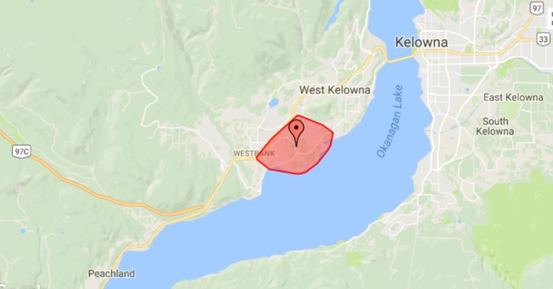 A vehicle struck a power pole Friday knocking out electricity to thousands of West Kelowna residents. 