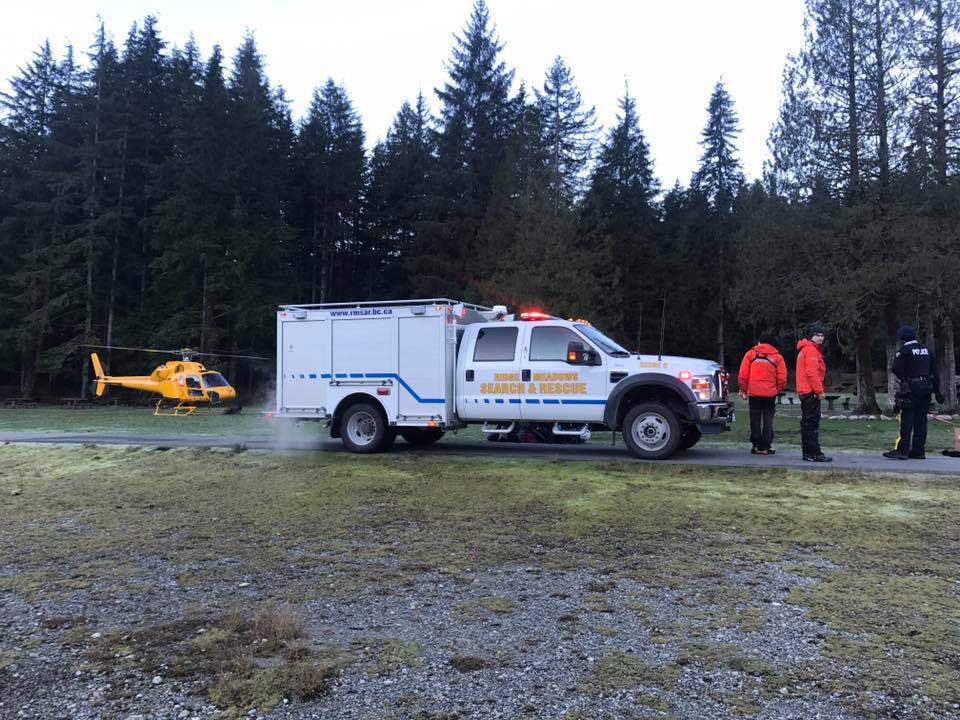 Squamish Search and Rescue is expected to give an update Monday morning.