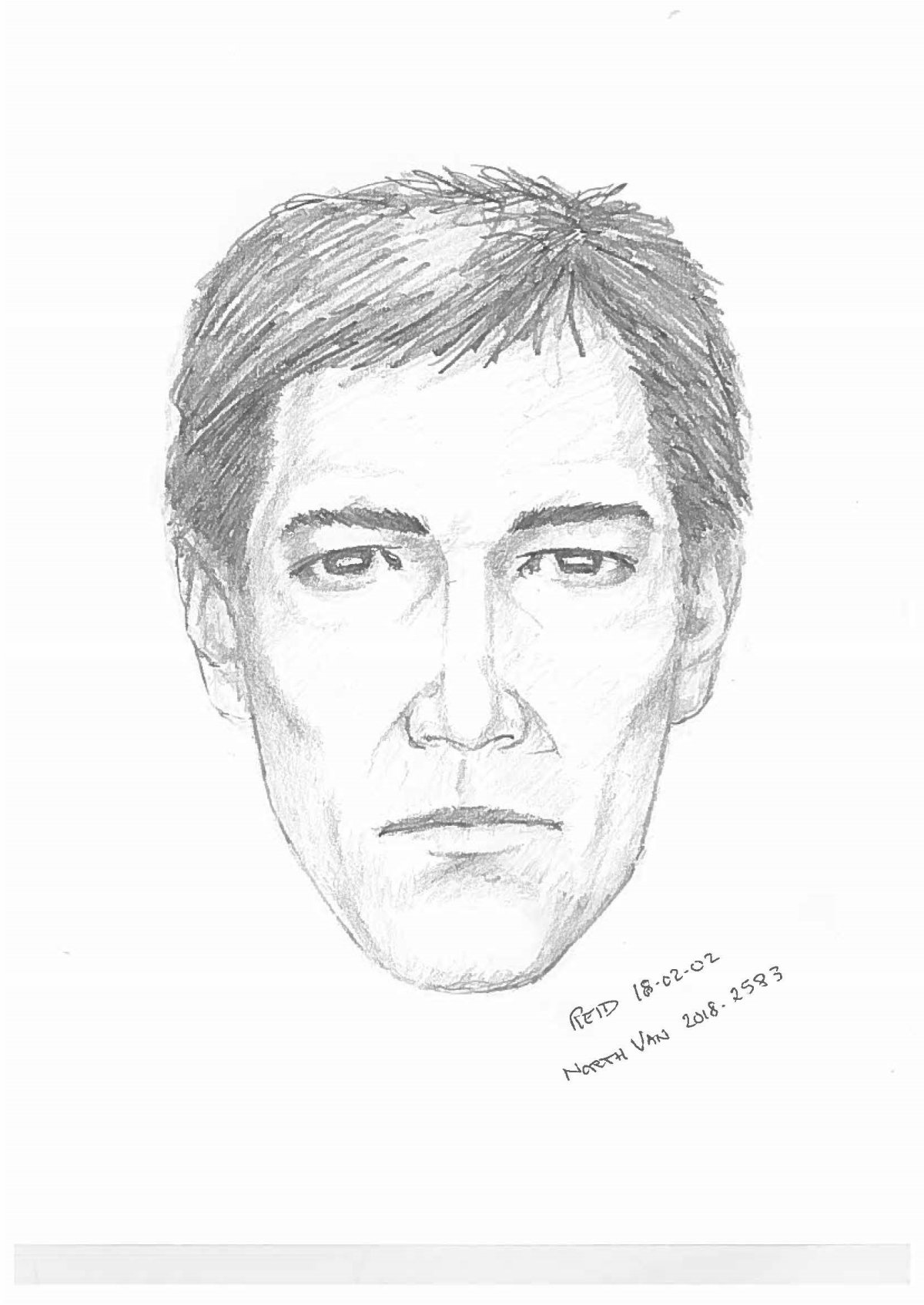 Sketch of the suspect as described by the victim.