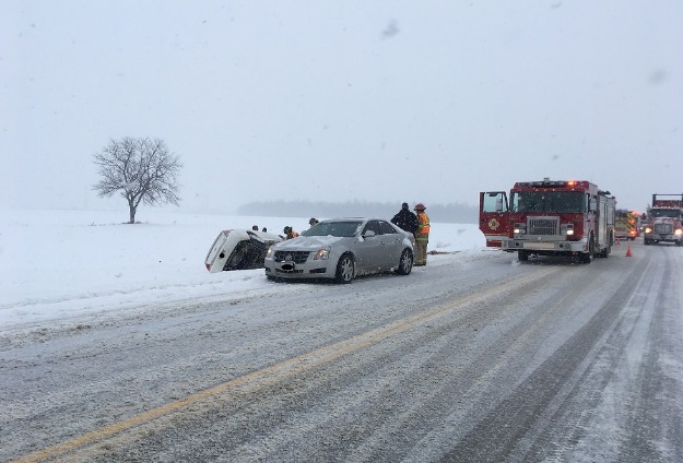 OPP responded to several collisions during a snow commute in the London area Wednesday morning (submitted photo).