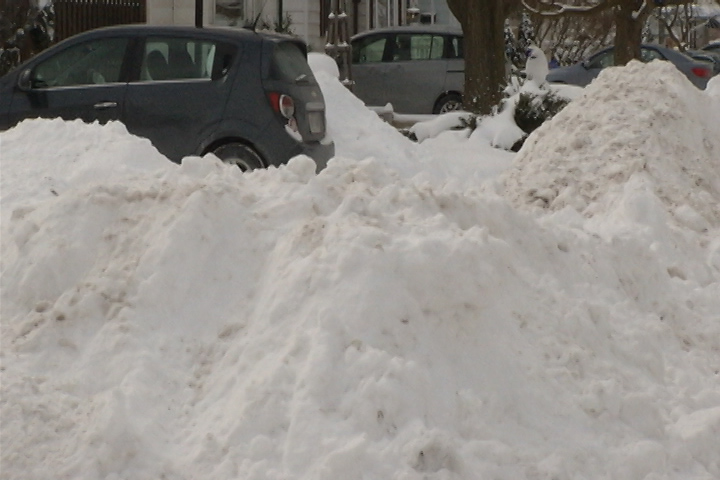 Snow has been piling up on Peterborough properties.