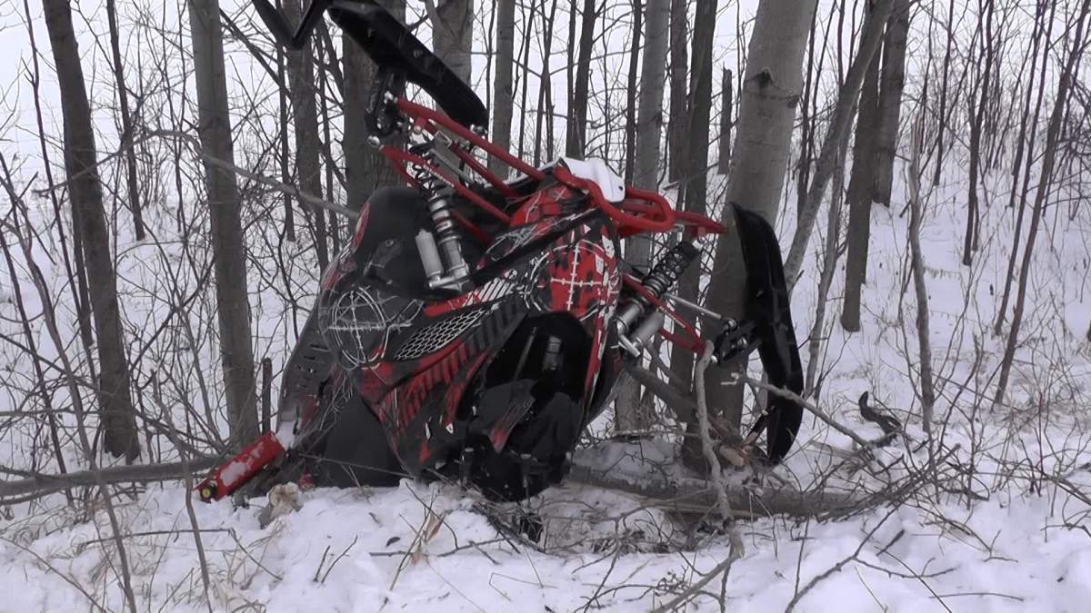 A snowmobiler was taken to hospital after crashing off a trail in the City of Kawartha Lakes on Friday morning.