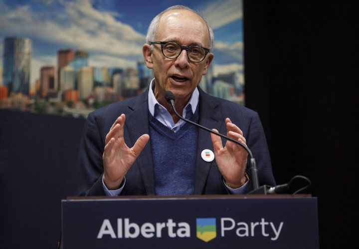 Alberta Party candidate Stephen Mandel, speaks during the Alberta Party's first leadership debate in Edmonton Alta, on Wednesday January 24, 2018. 