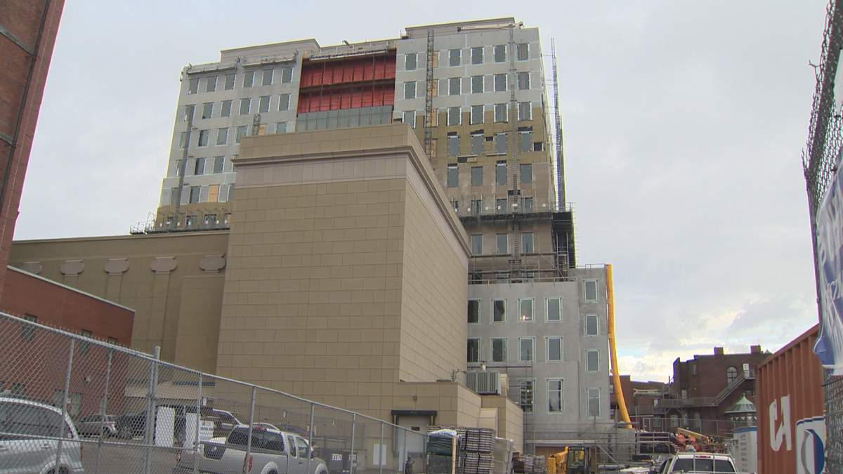 A worker has died following an accident at the new Irving Oil headquarters in Saint John.