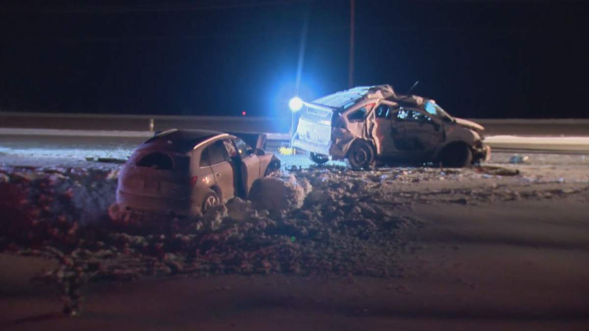Emergency crews at the scene of a fatal crash near on Highway 1 Saturday.