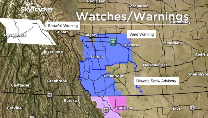 Strong winds are expected in southern Alberta Sunday. 