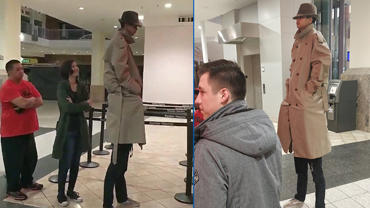 Two friends tried the "tall man" trick to try and get into Black Panther for half the price.
