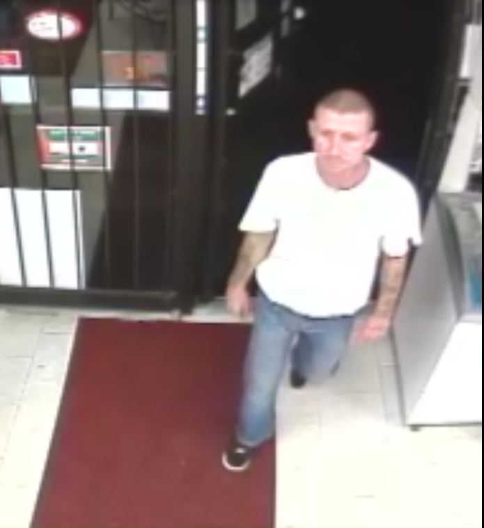 Quinte West OPP released this photo of a suspect in a convenience store robbery investigation in Trenton last August.