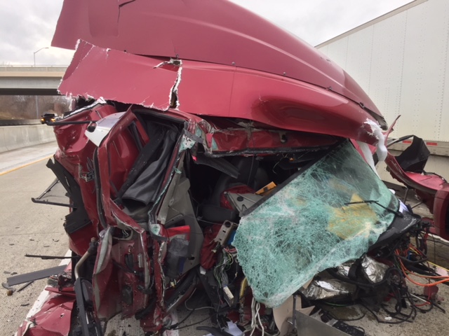 A crash involving 3 transports on Feb. 21, 2018 shut down Hwy 402 WB for nearly 5 hours at the Sarnia border.