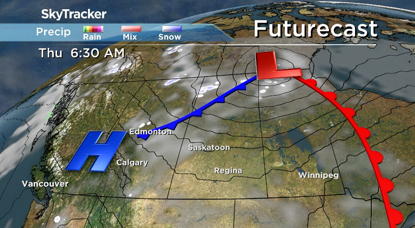 We swing into the warm sector of the next system sliding in later this week that’ll help bring in slightly milder air.