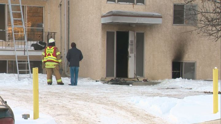 A fire broke out at a three-storey building in the area of 100 Avenue and 155 Street late Friday afternoon.