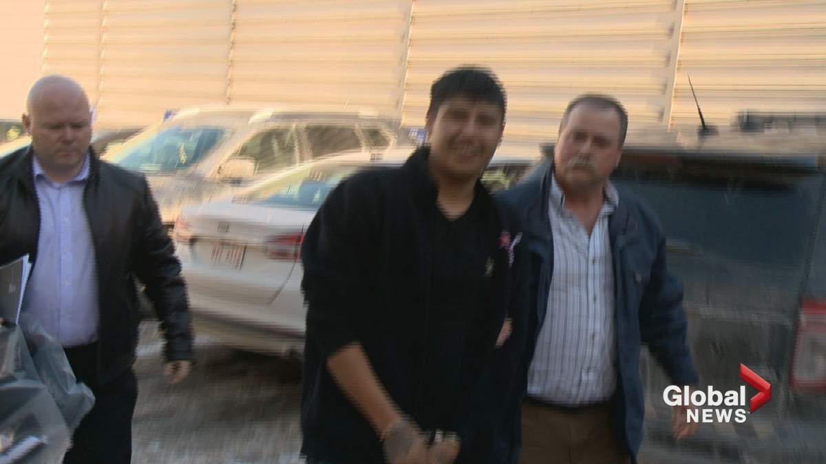 Christian Whitebear, arrested in Edmonton, is seen in Calgary on Thursday, Feb. 15. 