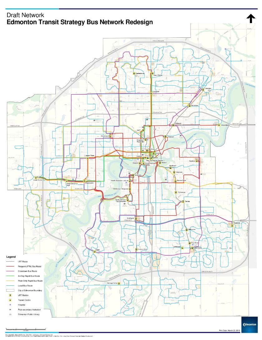 City of Edmonton bus routes.