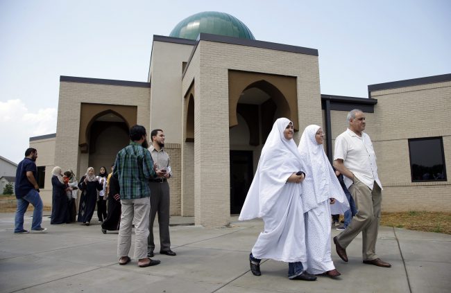 In this Aug. 10, 2012 file photo, worshipers leave the Islamic Center of Murfreesboro after midday prayers in Murfreesboro, Tenn.