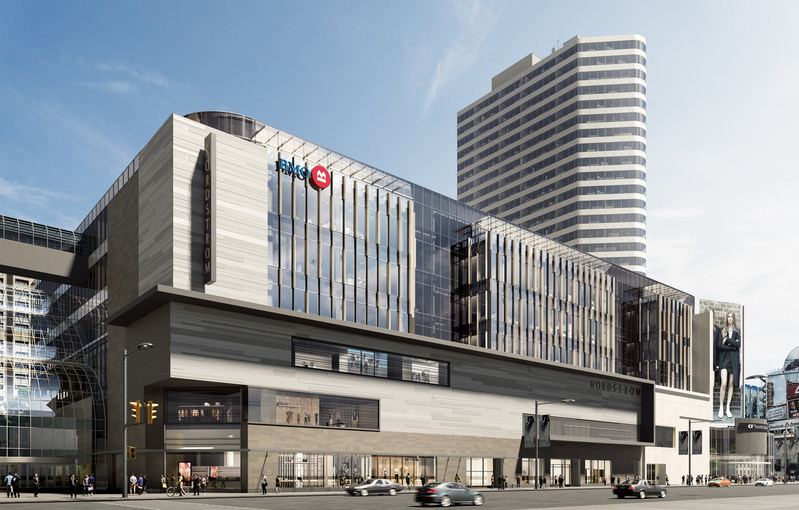 A rendering of the  proposed BMO Campus at Yonge and Dundas Square. 