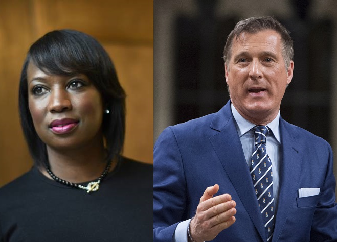 MPs Celina Caesar-Chavannes and Maxime Bernier faced off over race on Twitter. 