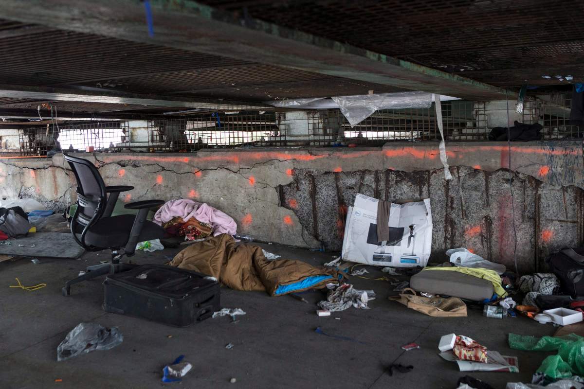 A makeshift home is seen in Toronto on Thursday, March 1, 2018. A recent document produced by the City of Toronto stated that the city had removed over 300 encampments in its parks and ravines. Within Toronto, in its ravines, parks and underneath bridges, hides a booming population of temporary homes.