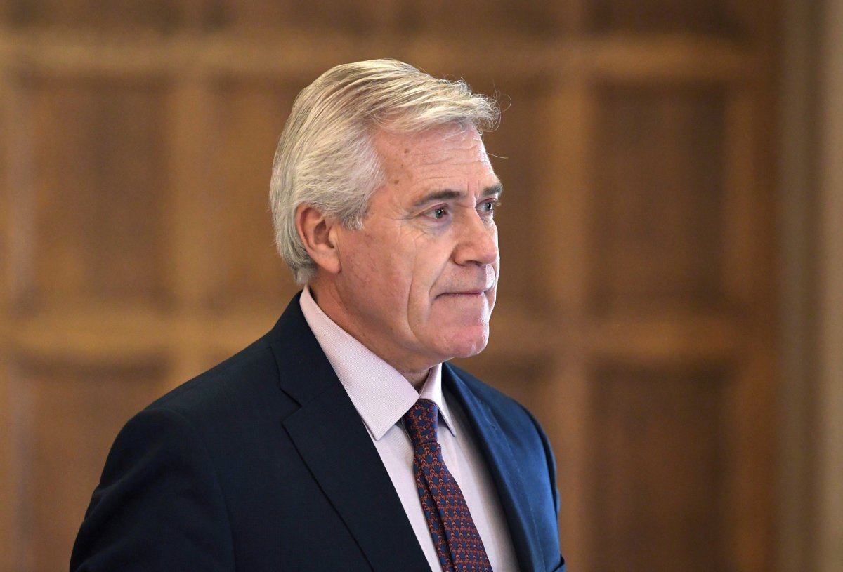 Newfoundland and Labrador Premier Dwight Ball leaves a Council of the Federation meeting in Ottawa on Tuesday, Oct. 3, 2017. 