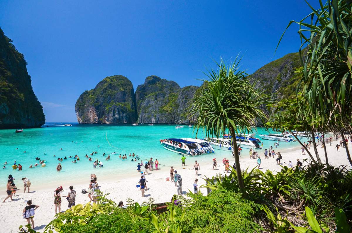 Maya Bay, on Phi Phi Leh island in the Andaman Sea, will be closed to all visitors for starting this June to allow for the recovery of the battered coral reefs and sea life.
