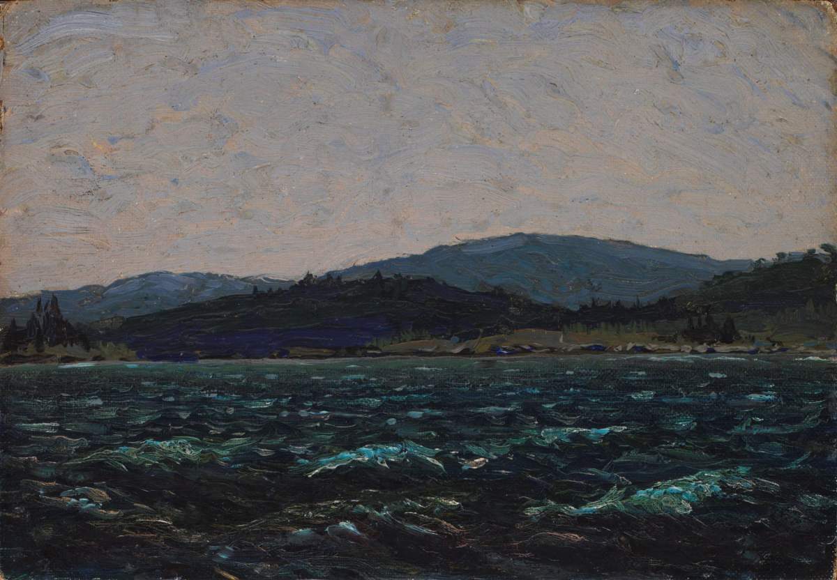 Undated handout photo of "Sketch for Lake in Algonquin Park," a Tom Thomson painting that was given away as a gag gift just months ago, has sold at auction for nearly half a million dollars.
