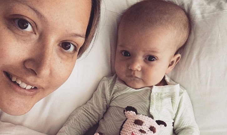 Baby Rowan and mother Leah in a Florida hospital.