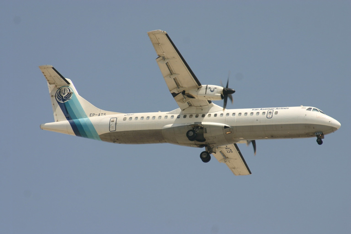 A twin-engined turboprop ATR-72 Aseman Airlines plane, that crashed in central Iran is seen in Dubai, United Arab Emirates, in this undated picture obtained from social media and released February 19, 2018.